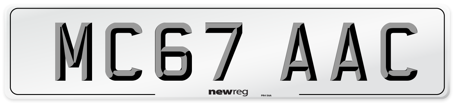 MC67 AAC Number Plate from New Reg
